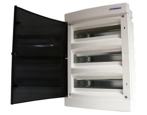 Tablou electric incastrat , 3x18 module, usa transparenta, IP 40, Schrack Technik