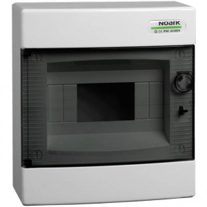 Tablou electric PVC, 8 module, aplicat, Noark, IP40, cu usa transparenta