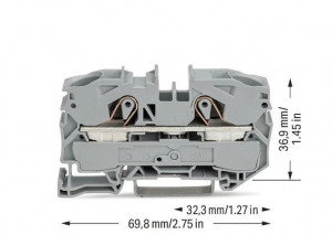 Clema sir Wago de trecere cu 2 conductori; 16mm²,gri ,TOPJOB: 2016-1201 - Img 2