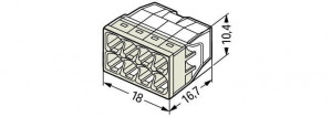 Conector COMPACT; pentru conductori unifilari; max. 2,5 mm²; 8 conductori; carcasă transparentă; capac gri deschis; Temperatură aer ambiant: max 60°C (T60); 2,50 mm²; transparent - Img 2