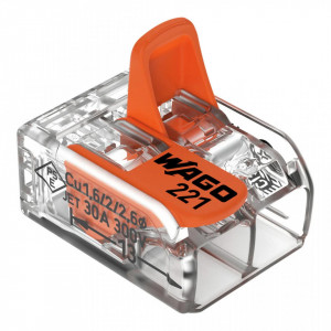 Conector COMPACT; pentru toate tipurile de conductori; max. 6 mm²; 2 conductori; cu leviere; carcasă transparentă; Temperatură aer ambiant: max 85°C (T85); 6,00 mm²; transparent - Img 2