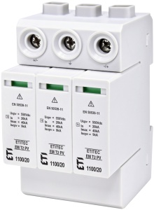 Descarcator pentru curent continuu PV, ETITEC EM T2 PV 1100/20 Y