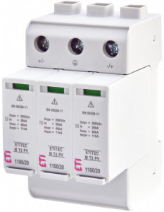 Descarcator pentru curent continuu PV, ETITEC M T2 PV 1100/20 Y, ETI