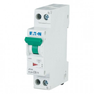 Disjunctor bipolar Eaton, 1P+N, 6A, curba C, 4.5kA
