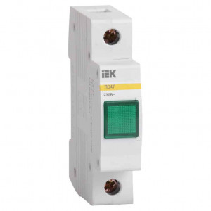 Lampa de semnalizare iEK, LED, verde, 230VAC, sina DIN, MLS10, MLS10-230-K06