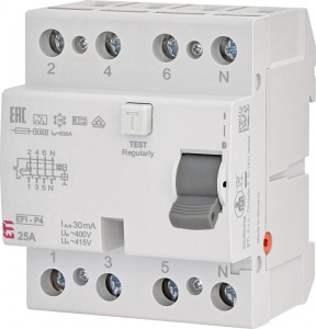 RCCB EFI-P4, tip A, 25 A, 30 mA