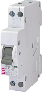 Siguranta automata 1P+N,1 modul, curba C, 10A, 6 kA ETI