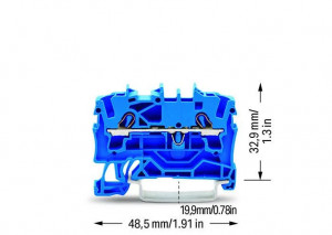 Clema sir Wago de trecere cu 2 conductori; 2,5 mm²,albastru ,TOPJOB : 2002-1204 - Img 2