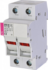 Separator AC pentru sigurante fuzibile, EFD 10 LED, 2 poli, maxim 32A
