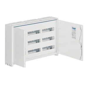 Tablou 108 module, montaj aparent, usa alba, Hager