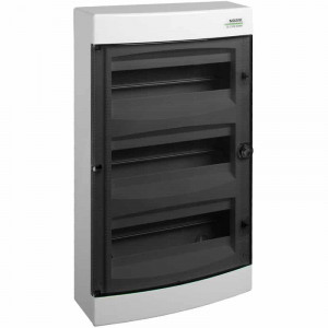 Tablou electric PVC, 36 module, 3X12, aplicat, Noark, IP40, cu usa transparenta, 101502