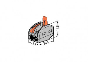 Conector CLASSIC; pentru toate tipurile de conductori; max. 4 mm²; 2 conductori; cu leviere; carcasă gri; Temperatură aer ambiant: max 40°C; 2,50 mm²; gri - Img 2