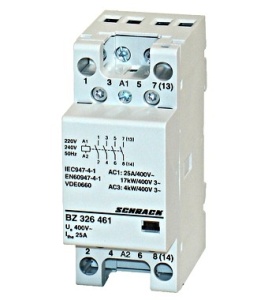 Contactor modular 2UH, 25A, 4ND, 230VAC, Schrack Technik