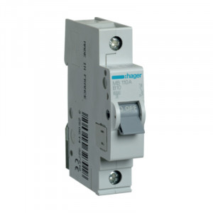 Siguranta automata 1P, 10A, 6 kA, Curba B, Hager, MB110A