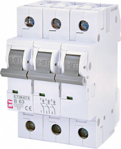 Siguranta automata, 3p, curba B, 63A, 6kA, ETI