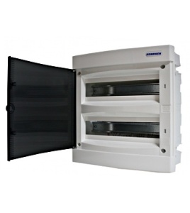 Tablou electric incastrat, 2x18 module, usa transparenta, IP 40, Schrack