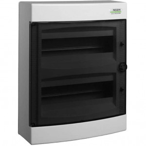 Tablou electric PVC, 24 module, aplicat, Noark, IP40, cu usa transparenta