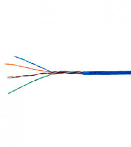 Cablu U/UTP Cat.5e, 4x2xAWG24/1, PVC, Eca, albastru, cutie, 305m
