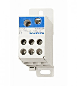 Clemă derivatie pentru nul,1 pol, 125A, 1x35 mm²+1x16 mm² / 6x16 mm²
