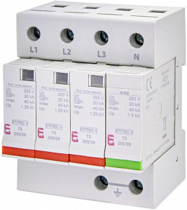 Descarcator pentru supratensiuni AC ETITEC V T2 255/20 3+1