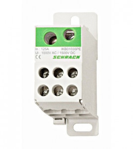 Clemă derivatie pentru impamantare ,1 pol, 125A, 1x35 mm²+1x16 mm² / 6x16 mm²