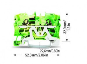 Clema sir Wago, cu 2 conductori; 4 mm²,galben/verde TOPJOB S: 2004-1207 - Img 2