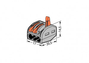 Conector CLASSIC; pentru toate tipurile de conductori; max. 4 mm²; 3 conductori; cu leviere; carcasă gri; Temperatură aer ambiant: max 40°C; 2,50 mm²; gri - Img 2