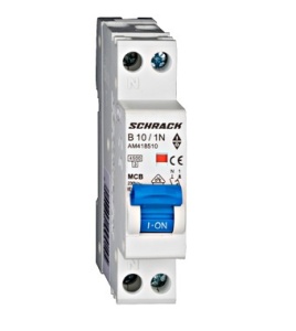 Siguranta automata 1P+N,1 modul, curba B, 10A, 4,5 kA, Schrack Technik