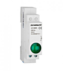 Lampă modulară simplă cu LED,monofazata, Schrack AMPARO, verde, 230V-AC