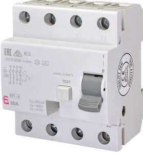 RCCB EFI-P4, tip A, 80 A, 30 mA