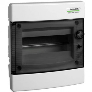 Tablou electric PVC, 8 module, incastrat, Noark, IP40, cu usa transparenta, PNF