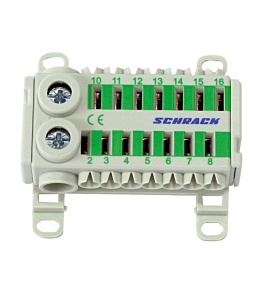 Clemă cu conexiune rapidă, verde, 2 x 25 mm², 14 x 6 mm²