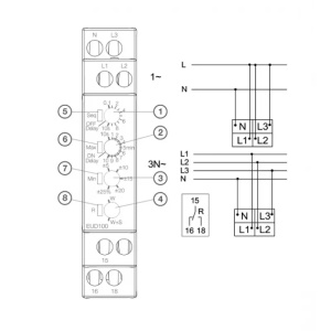 Releu monitorizare tensiune, monofazat si trifazat (1P+N/3P+N), EUD100, producator Hager - Img 2
