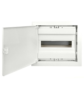 Tablou electric incastrat, 12 module, usa metalica alba, Schrack