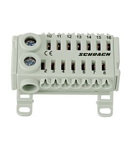 Clemă cu conexiune rapidă, gri, 2 x 25mm², 14 x 6 mm²