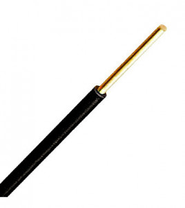 Conductor cu izolaţie din PVC H07V-U 1,5mm² Cu negru/100m
