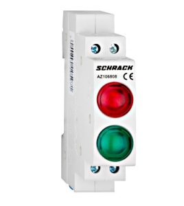 Lampă modulară dubla cu LED, monofazata, Schrack AMPARO, verde, 230V-AC