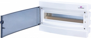 Tablou electric incastrat, 18 module, usa transparenta, IP 40, ETI