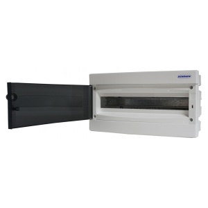 Tablou electric PVC, 18 module, incastrat, Schrack , IP40, cu usa transparenta, PNF