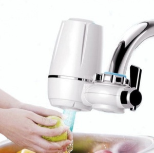Filtru pentru apa, montabil pe robinet, antibacterian, nano, alb - Img 1