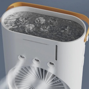 Ventilator portabil cu umidificator, de birou, telecomanda, 37 x 9 x 16.5 cm, 3000mAh, 36 W, USB, alb - Img 4