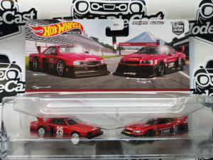1:64 Hot Wheels Premium 2 Pack Set - Nissan Skyline Sihouette & LB-ER34 Super Silhouette Nissan Skyline