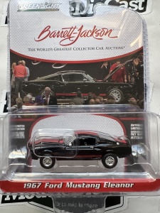 1:64 1967 Ford Mustang Eleanor Raven Black with Red Stripes