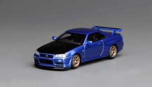 1:64 Nissan Skyline GT-R (R34) V-Spec II Customized Bayside Blue