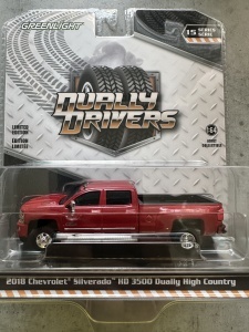 1:64 2018 Chevrolet Silverado HD 3500 Red Dually High Country