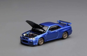 1:64 Nissan Skyline GT-R (R34) V-Spec II Customized Bayside Blue - Img 2