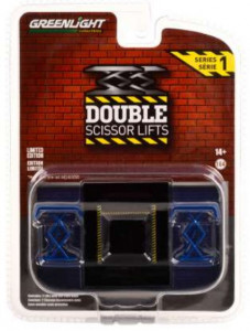 1:64 Elevator auto Double Scissor Lifts Blue Series 1