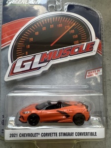 1:64 2021 Chevrolet Corvette Stingray Convertible Orange GL Muscle Series 26