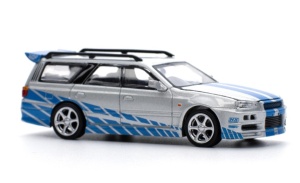 1:64 Nissan Stagea R34 Blue/Silver