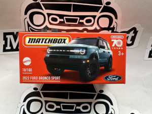 1:64 2022 Ford Bronco Sport Blue Matchbox Powergrab